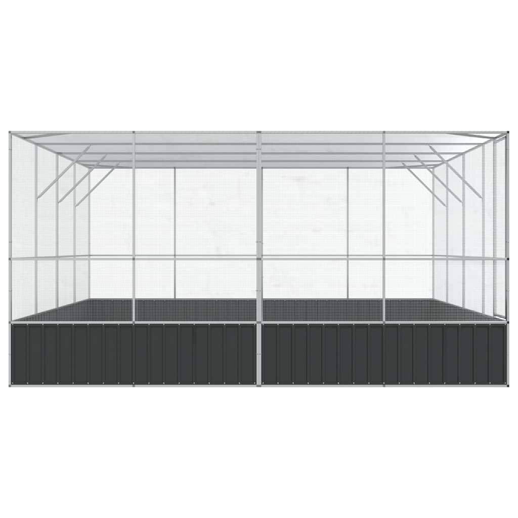 Volière XXL Acier Galvanisé Immense Habitat Argent 418x414x212cm - ComfortXL Outdoor Living - Image 5