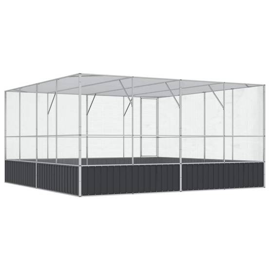 Volière XXL Acier Galvanisé Immense Habitat Argent 418x414x212cm - ComfortXL Outdoor Living - Image 6