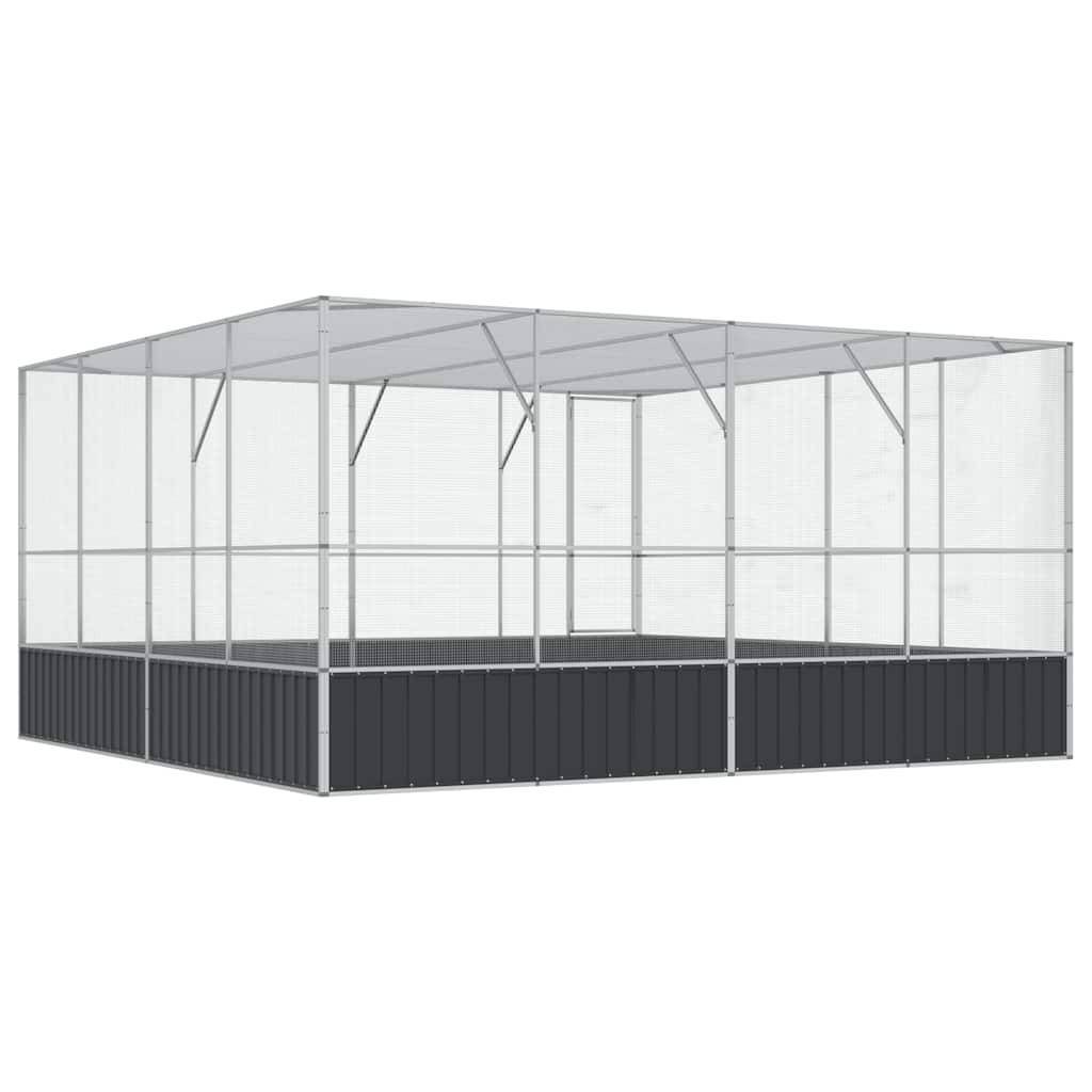 Volière XXL Acier Galvanisé Immense Habitat Argent 418x414x212cm - ComfortXL Outdoor Living - Image 6