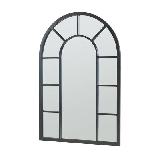 Miroir décoration moderne design mural MDF 90 x 60 cm noir - Image 1