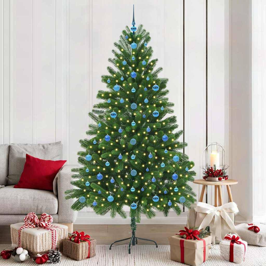 ComfortXL - Sapin de Noël Artificiel 210cm Tout-en-Un, Qualité PE Réaliste, Lumières et Boules – ComfortXL Outdoor Living - Image 1