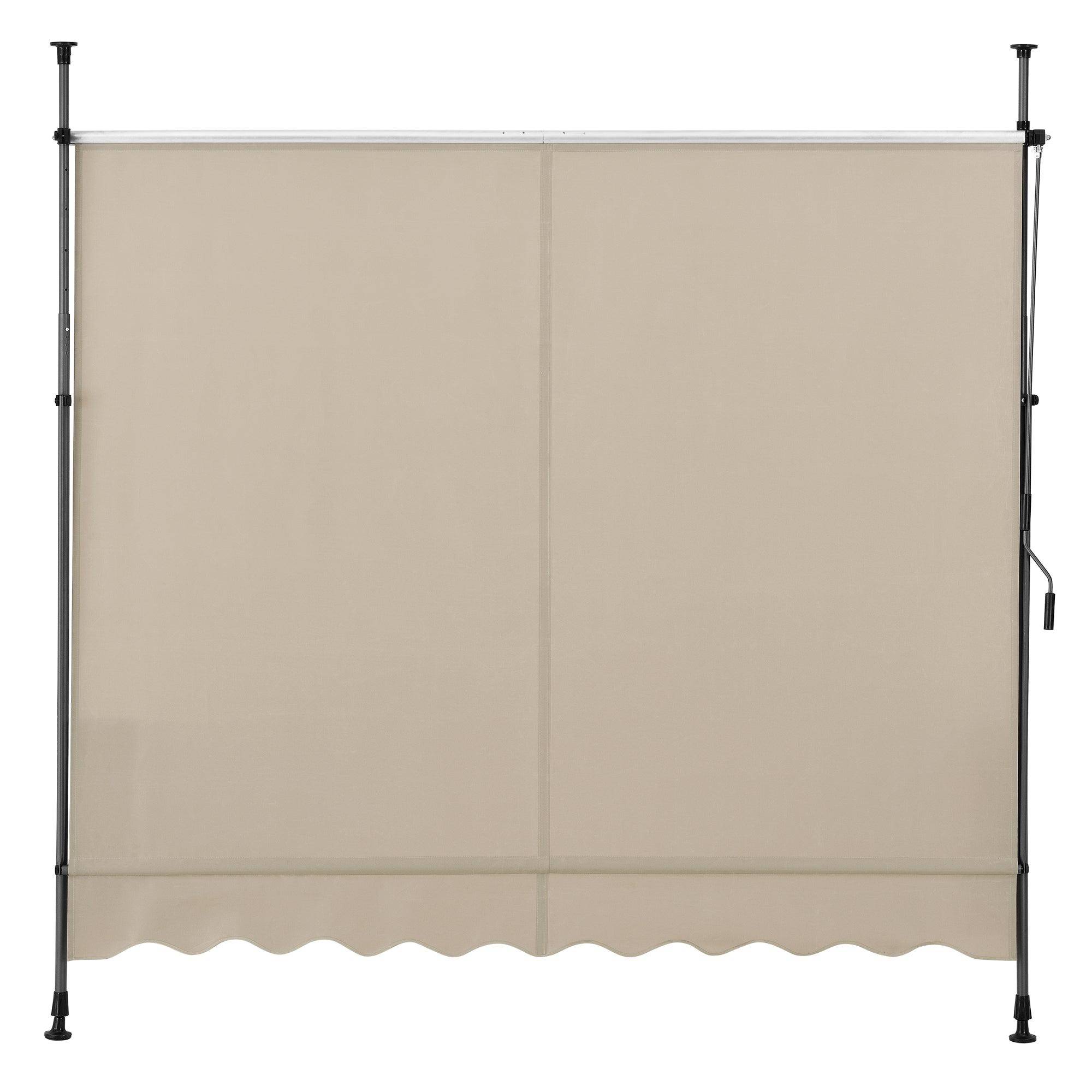 Brise-soleil pare-soleil métal et polyester hauteur variable sable 250 x 120 x 200-300 cm - Image 3