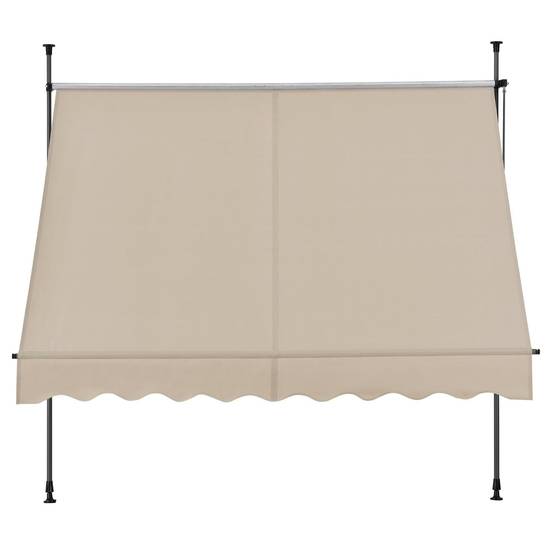 Brise-soleil pare-soleil métal et polyester hauteur variable sable 250 x 120 x 200-300 cm - Image 2