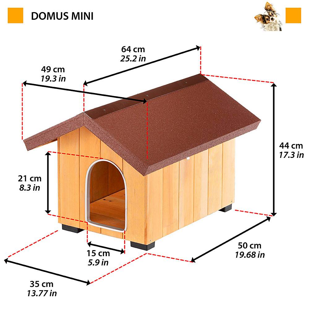 Ferplast - Ferplast Niche pour chiens pour l'extérieur DOMUS MINI, en bois FSC, Pieds isolants en plastique, Porte anti-morsures en aluminium - Image 2