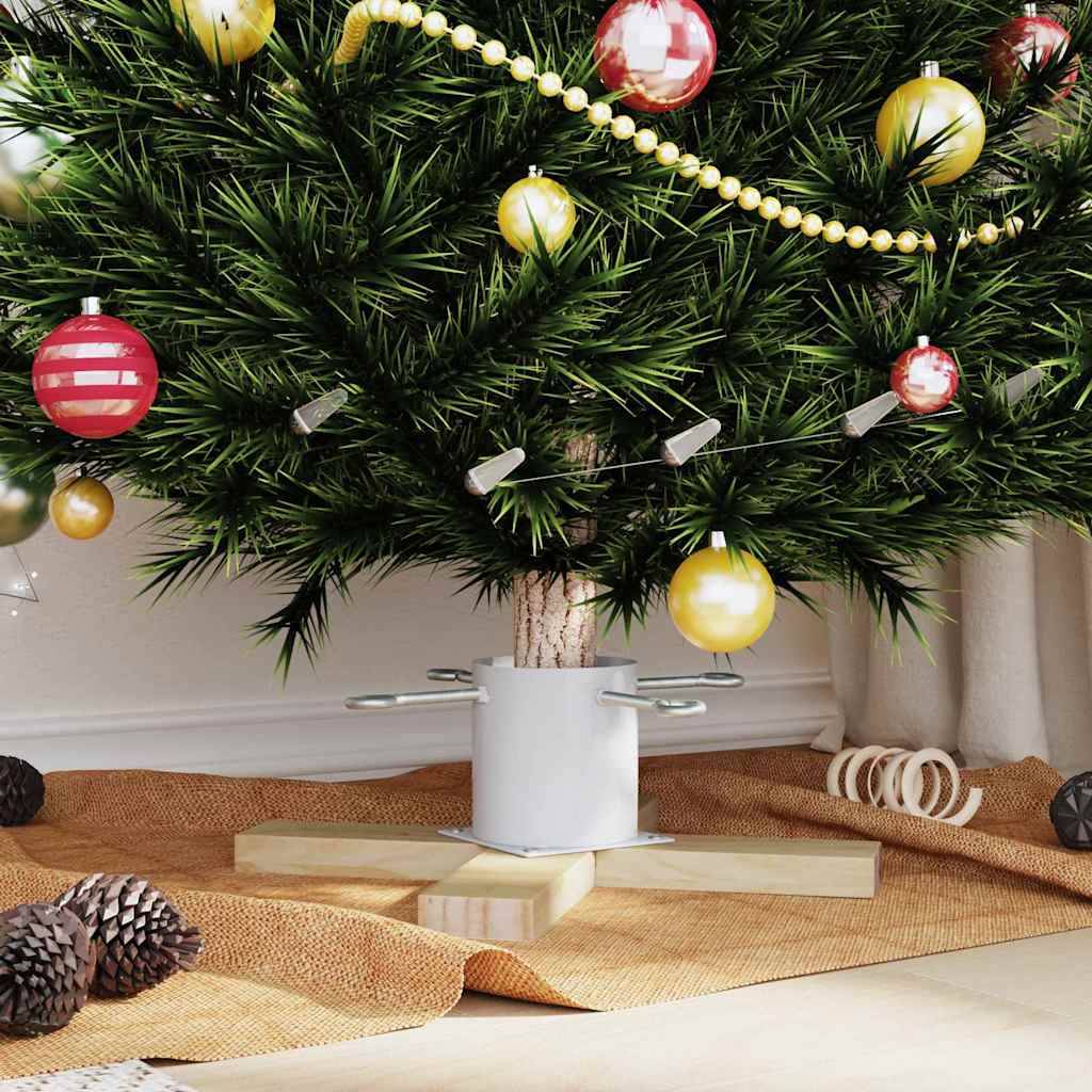 Vidaxl - Pied de Sapin de Noël 1.73 Blanc 50 x 50 x 16 cm Pin massif vidaXL 42019197 - Image 5