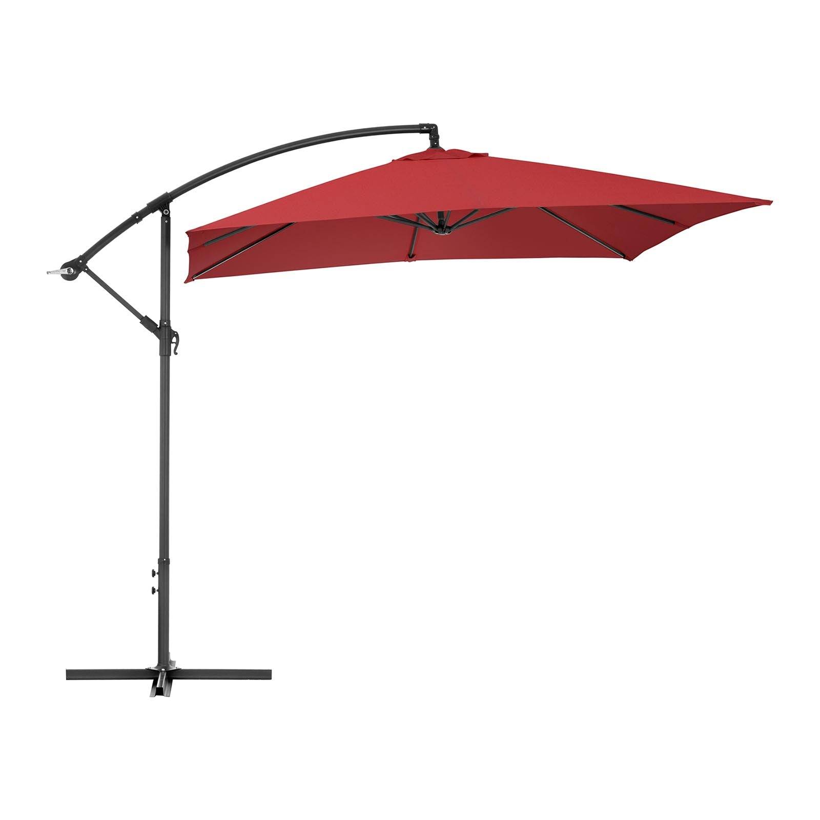 Helloshop26 - Parasol déporté rectangulaire 250 x 250 cm inclinable bordeaux - Image 2