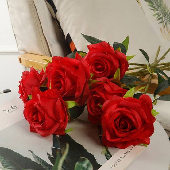 Roses Artificielles en Velours - Lot de 10 - Décoration Mariage et Intérieur - Tiges Réglables - Lytech - Image 6