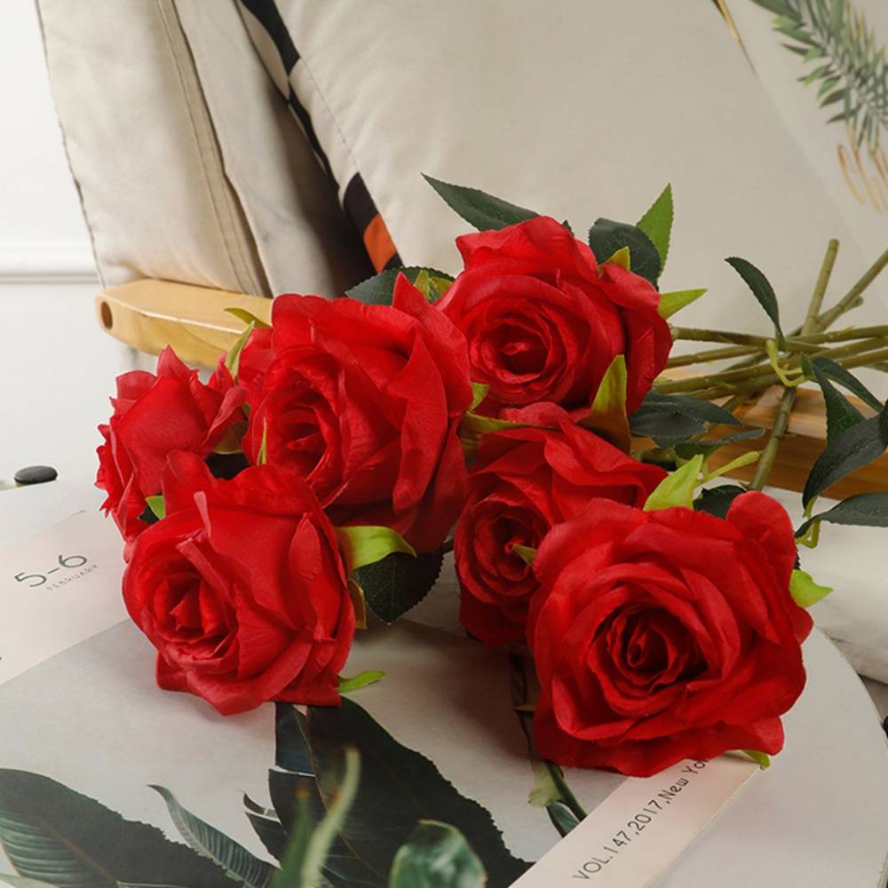 Roses Artificielles en Velours - Lot de 10 - Décoration Mariage et Intérieur - Tiges Réglables - Lytech - Image 6