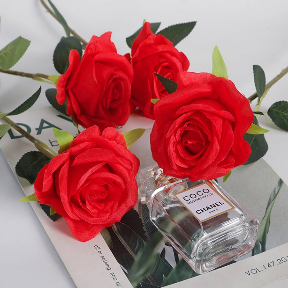 Roses Artificielles en Velours - Lot de 10 - Décoration Mariage et Intérieur - Tiges Réglables - Lytech - Image 2