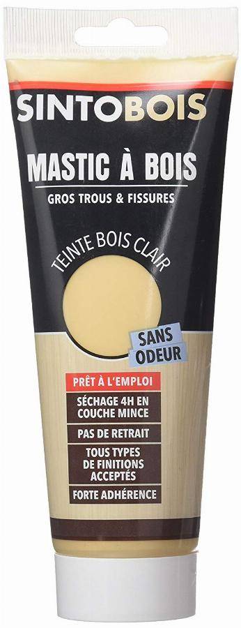 Mastic à bois Prêt à l'emploi SINTOBOIS - Bois Clair - Tube 400 g - 39900