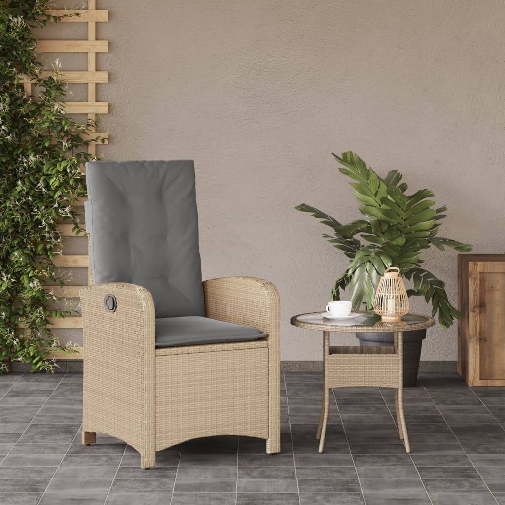 Chaise bois composite 1 places rotin beige  57 x 58,5 x 93 cm  - Prolenta premium  p386.9 - Image 3