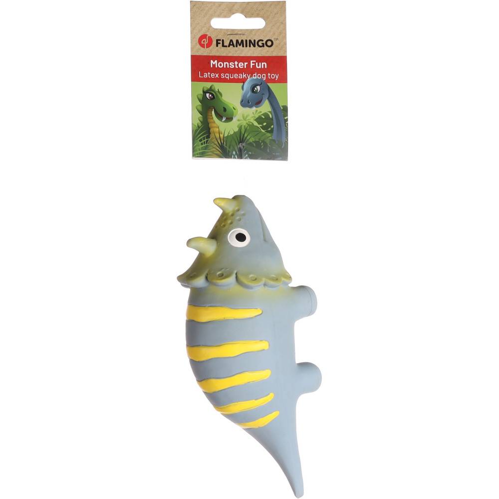 jeux Dinosaure gris en latex hauteur 9 cm pour chien - Image 4