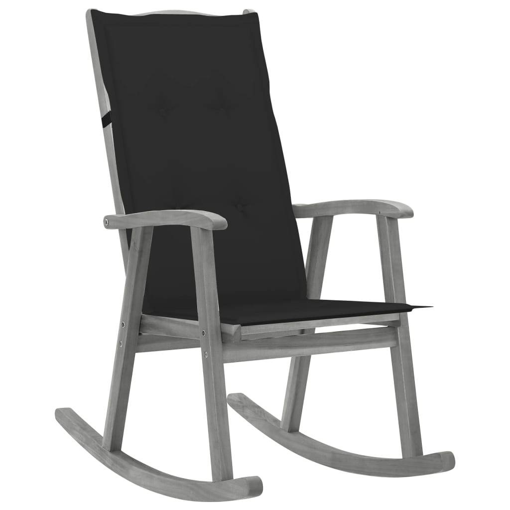 Vidaxl - Chaise à bascule avec coussins Gris Bois d'acacia massif vidaXL 3064216 - Image 1