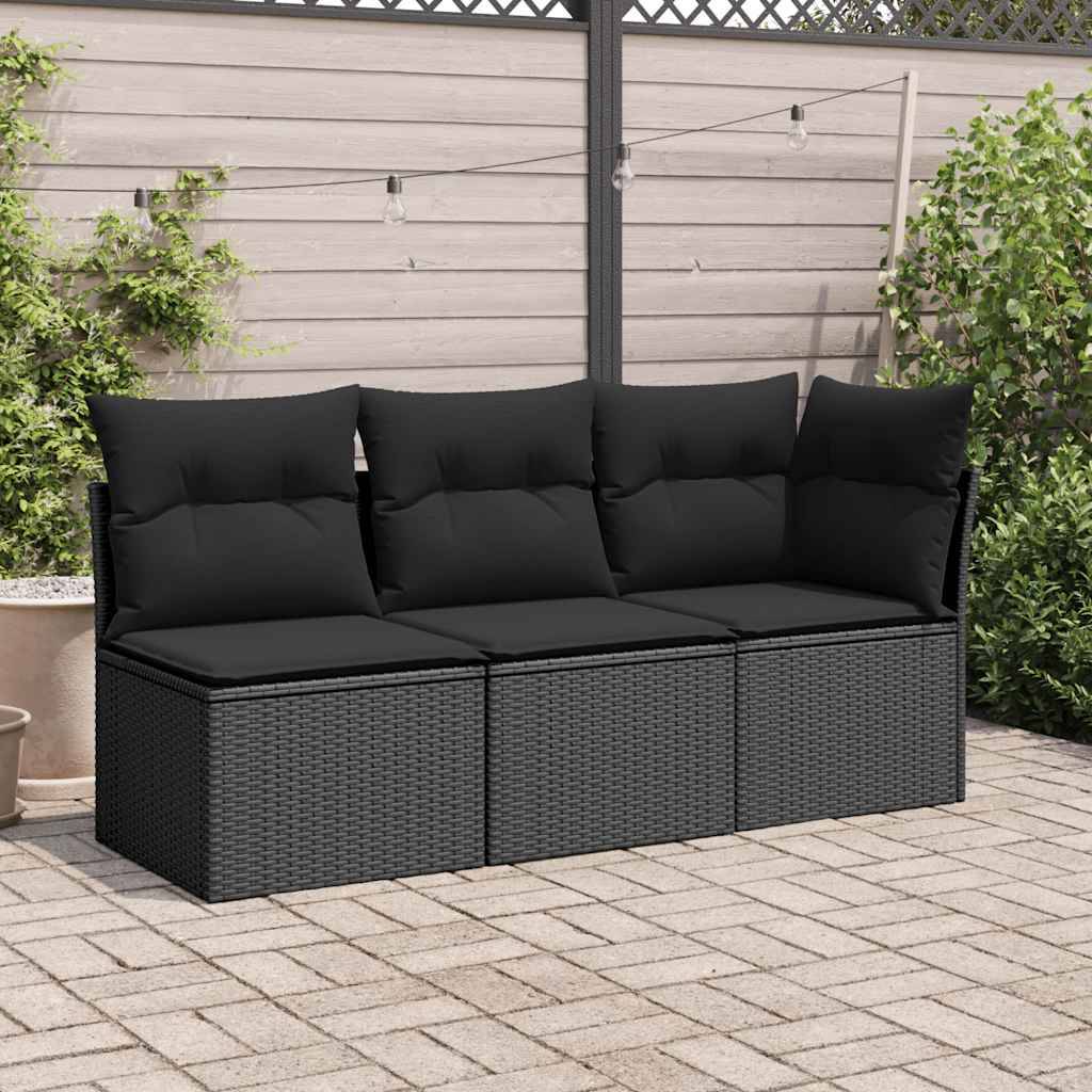 ComfortXL - Canapé Extérieur 3 Places Poly Rotin avec Espaces de Rangement et Sacs Étanches – Noir – ComfortXL Outdoor Living - Image 3