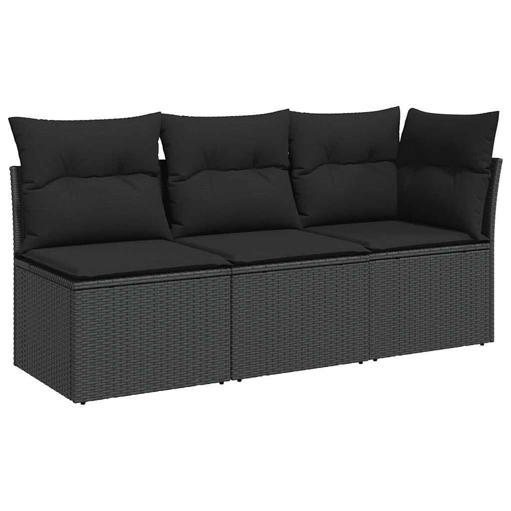ComfortXL - Canapé Extérieur 3 Places Poly Rotin avec Espaces de Rangement et Sacs Étanches – Noir – ComfortXL Outdoor Living - Image 2