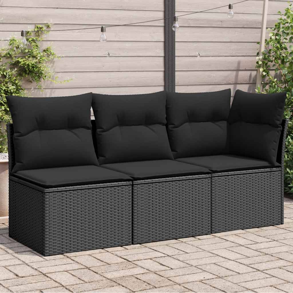 ComfortXL - Canapé Extérieur 3 Places Poly Rotin avec Espaces de Rangement et Sacs Étanches – Noir – ComfortXL Outdoor Living - Image 1
