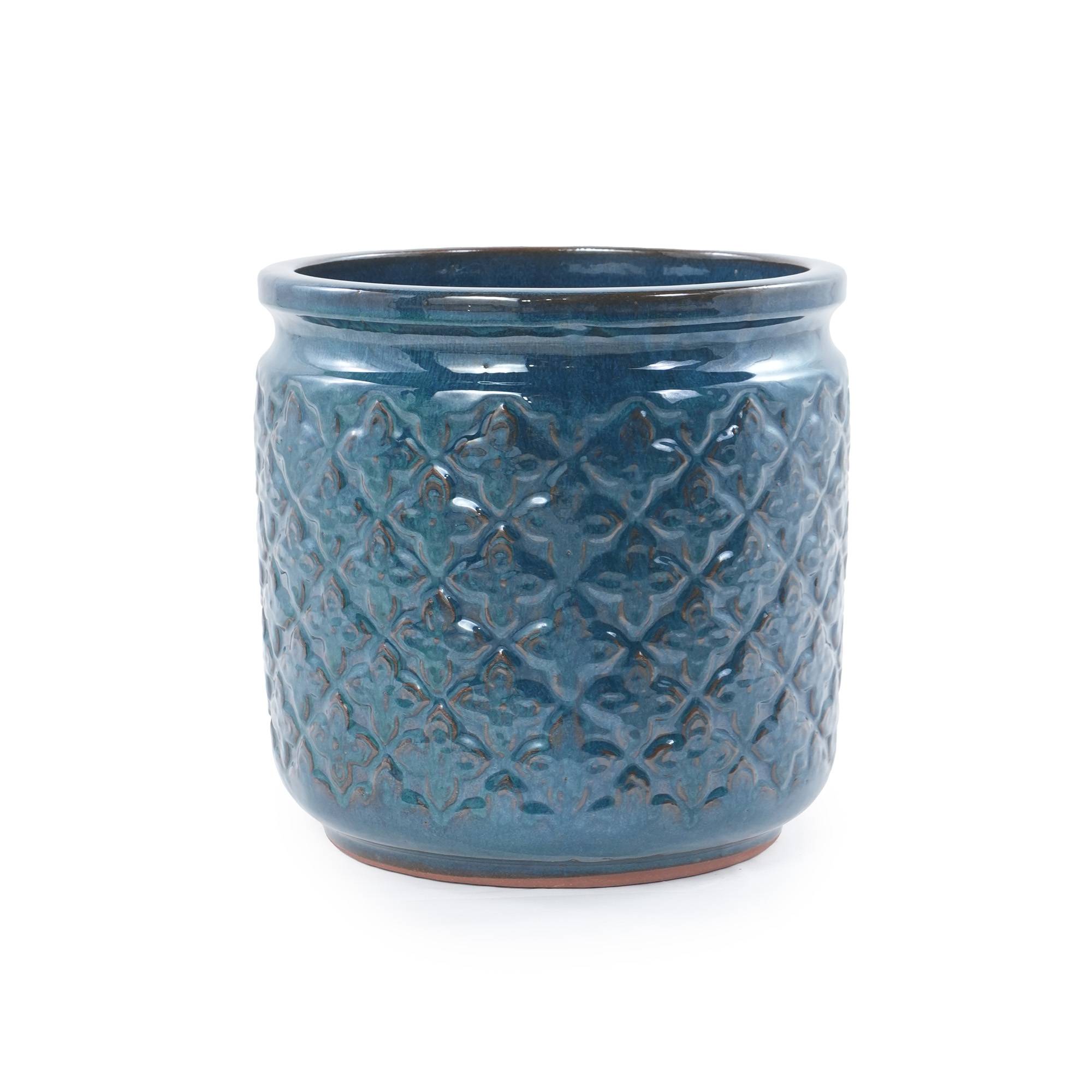 ComfortXL - Lot de 3 pots de fleurs en céramique bleu pétrole Ø38/30,5/23 cm jardin balcon drainage - ComfortXL Outdoor Living - Image 5