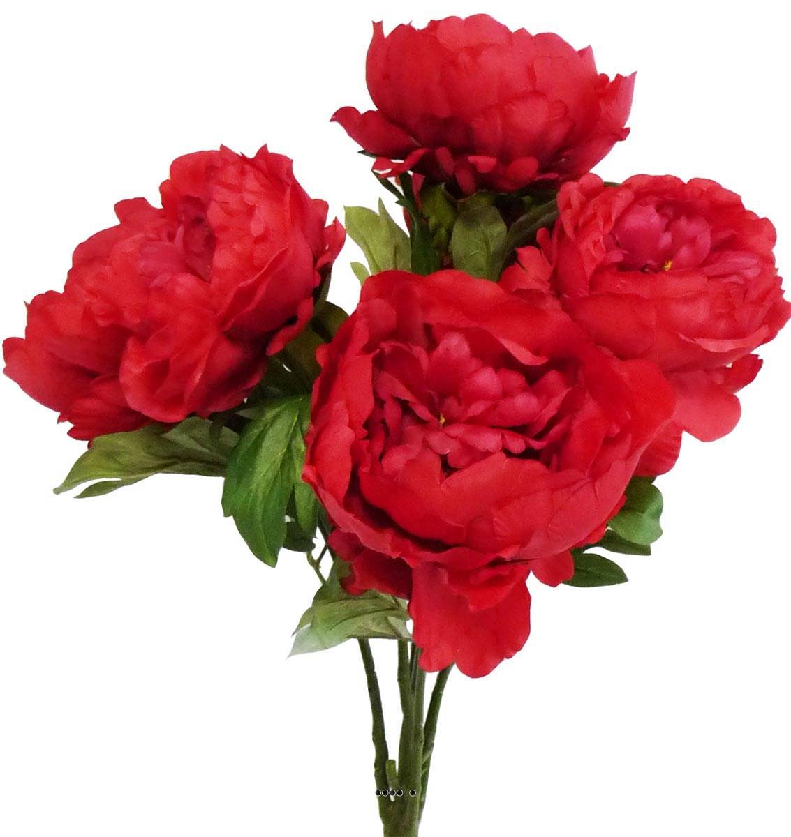 Artificielles - Bouquet de Pivoines artificielles 7 têtes Hauteur 55 cm Rouge - couleur: Rouge