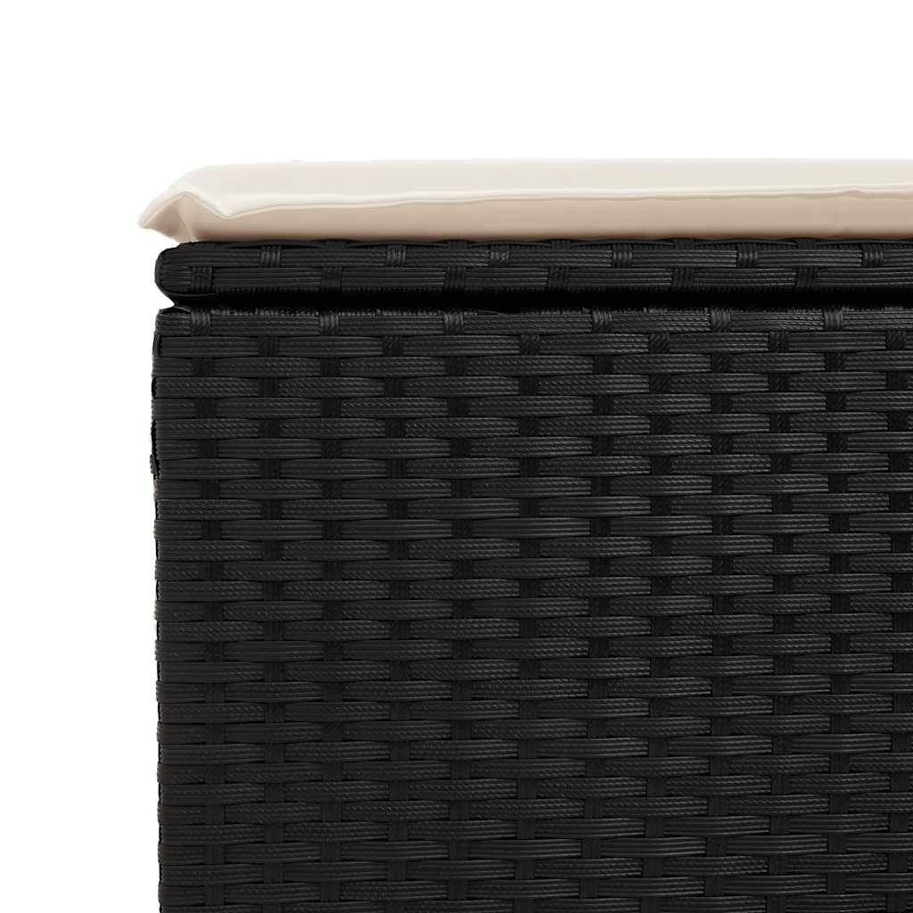 ComfortXL - Salon de jardin 8 places noir avec pouf coffre résine tressée et table relevable bois – ComfortXL Outdoor Living - Image 4