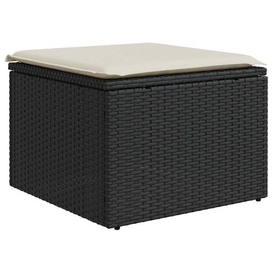 ComfortXL - Salon de jardin 8 places noir avec pouf coffre résine tressée et table relevable bois – ComfortXL Outdoor Living - Image 6