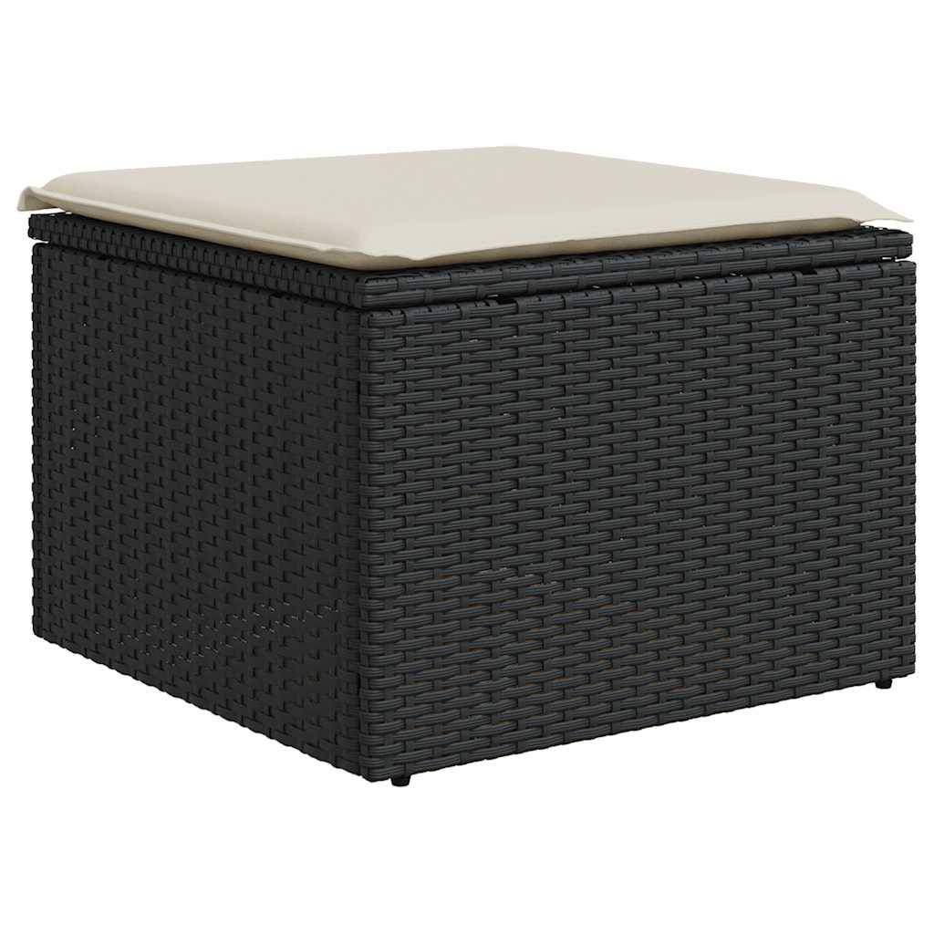 ComfortXL - Salon de jardin 8 places noir avec pouf coffre résine tressée et table relevable bois – ComfortXL Outdoor Living - Image 6