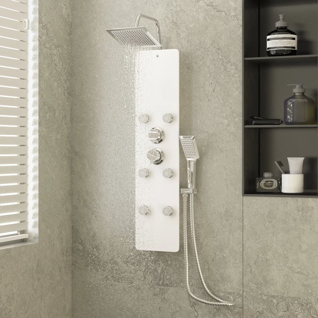 Vidaxl - Panneau de douche Verre 25x47,5x130 cm Blanc - vidaXL - Image 2