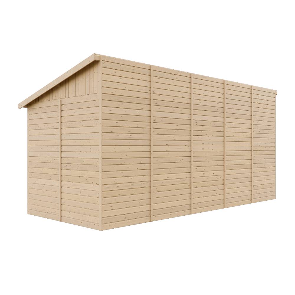 Timbela - Abri de Jardin en Bois Naturel H244x218x514 cm / 10 m² avec paroi latérale et les planchers imprégné - 17 mm d’épaisseur - Timbela M341A+M341G - Image 4