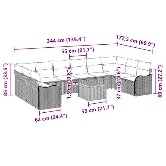 ComfortXL - Salon de Jardin Noir 10 Places en Polyrotin et Bois avec Coffres de Rangement Intégrés – ComfortXL Outdoor Living - Image 5