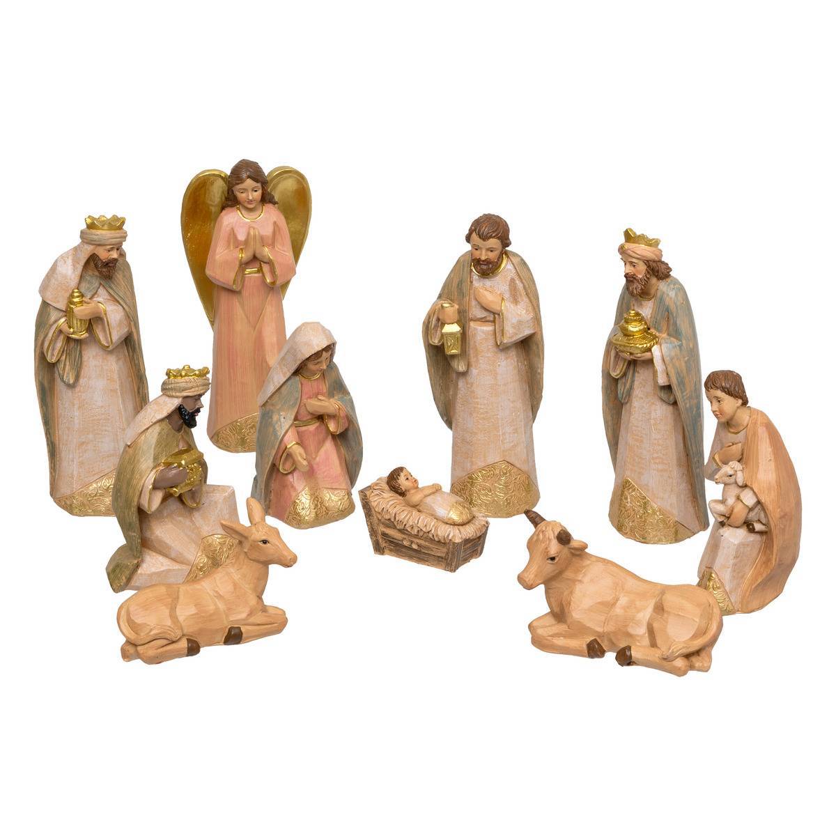 Atmosphera - Lot de 10 santons pour crèche de Noël H.15cm résine - Atmosphera Créateur d'intérieur - Image 1