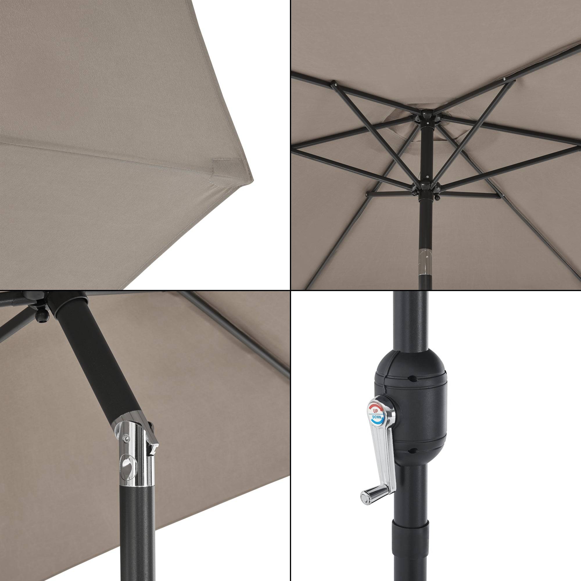 Helloshop26 - Parasol hexagonal polyester 270 x 235 khaki - Image 5