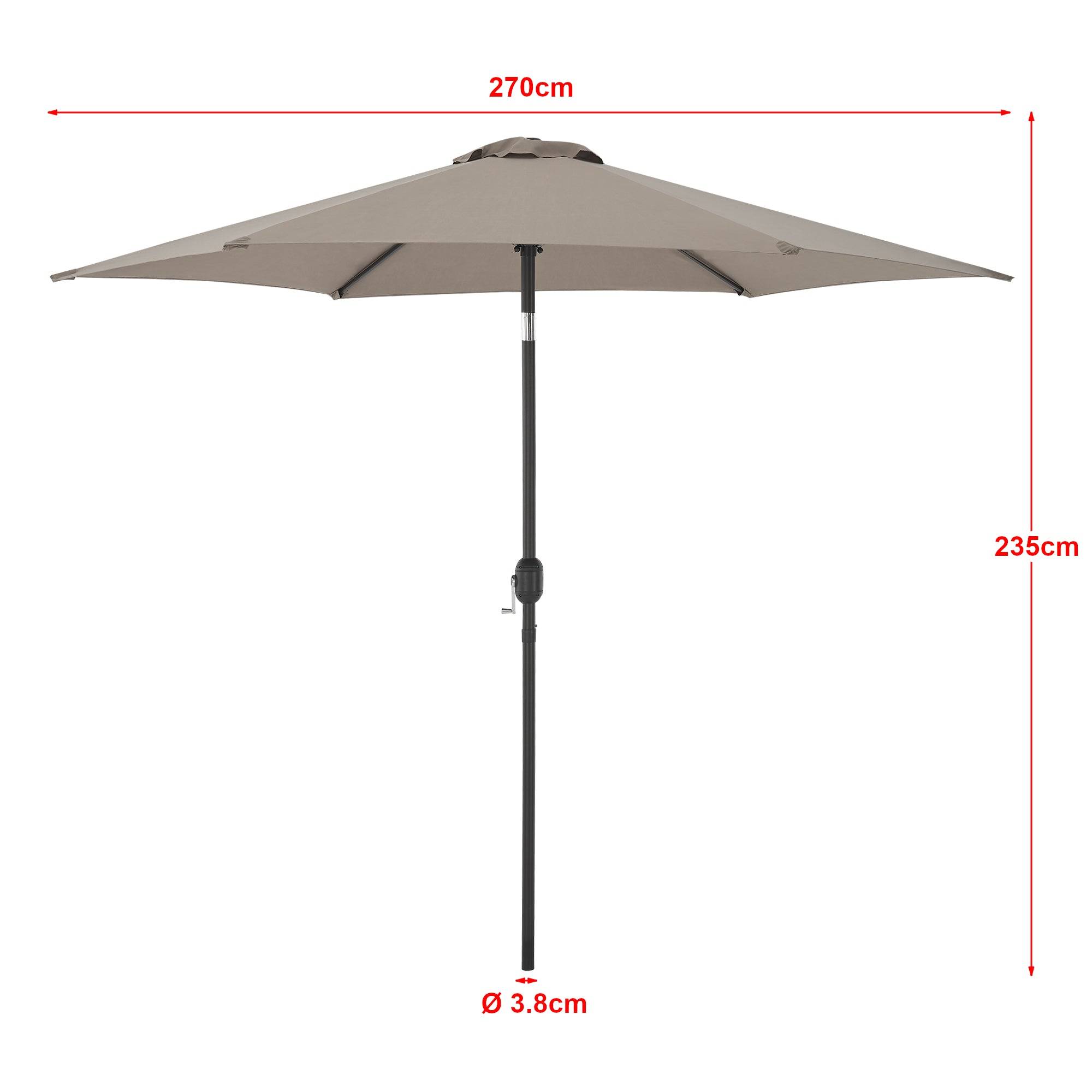 Helloshop26 - Parasol hexagonal polyester 270 x 235 khaki - Image 2
