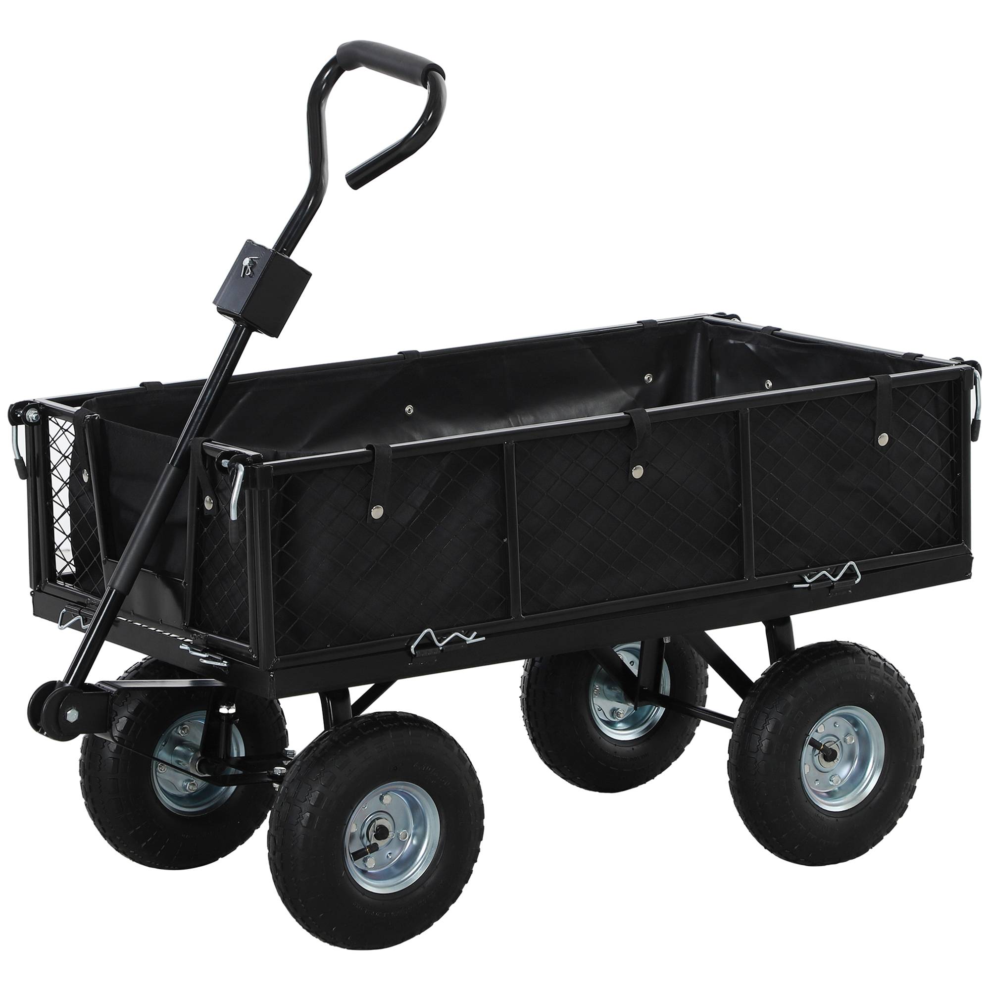 ComfortXL - Chariot de jardin en acier 114 L 105 x 51 x 54 cm noir charge 200 kg sac étanche - ComfortXL Outdoor Living - Image 2