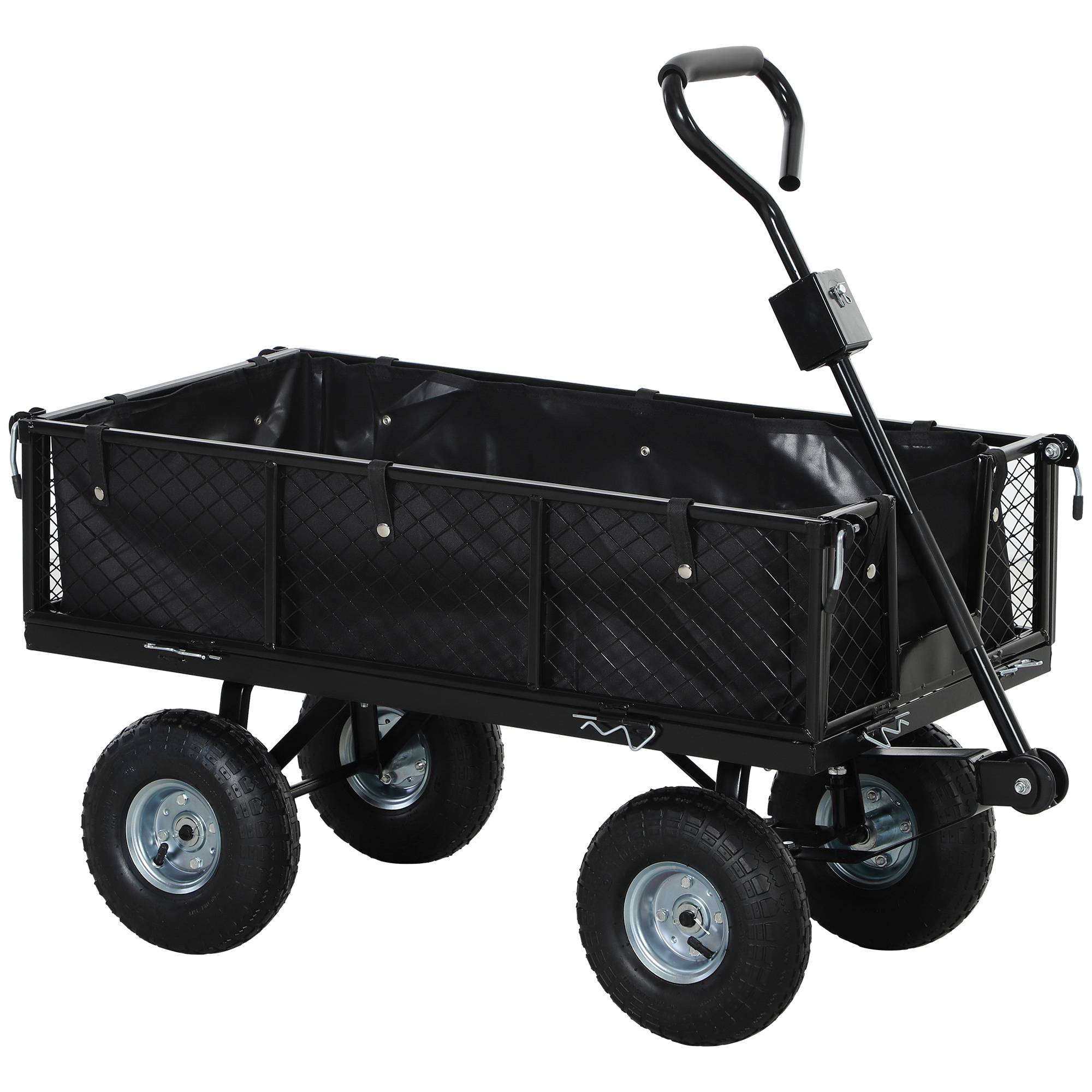ComfortXL - Chariot de jardin en acier 114 L 105 x 51 x 54 cm noir charge 200 kg sac étanche - ComfortXL Outdoor Living - Image 1