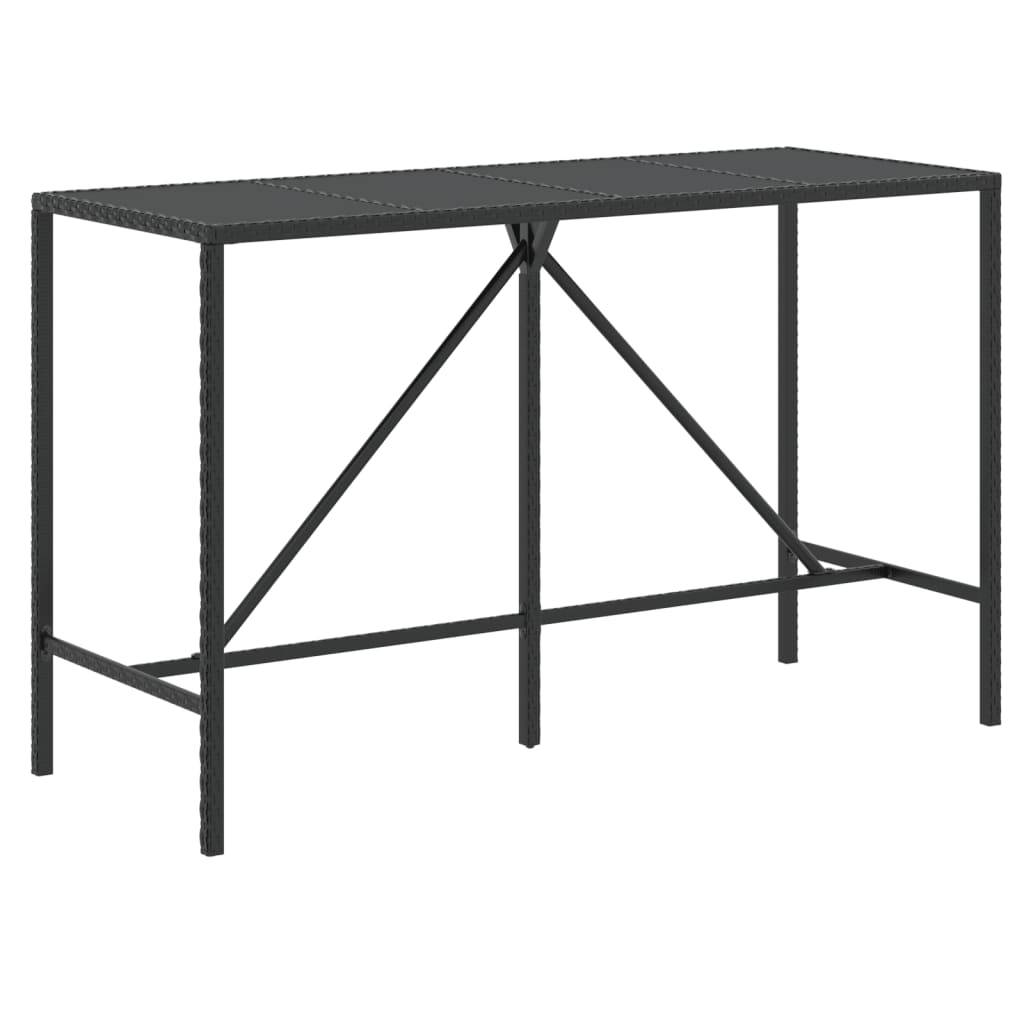 Helloshop26 - Ensemble de bar de jardin 9 pièces avec coussins noir poly rotin - Image 4
