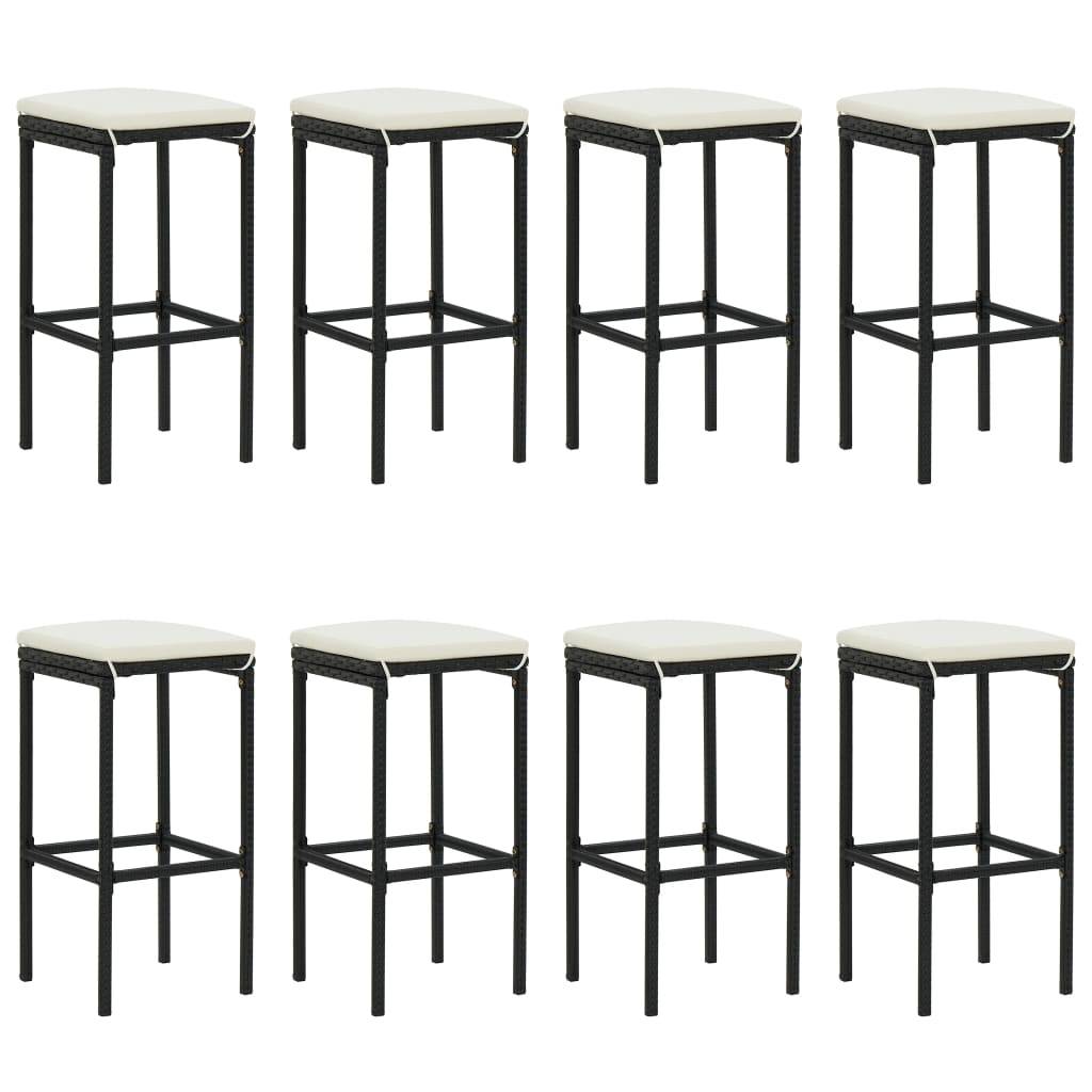 Helloshop26 - Ensemble de bar de jardin 9 pièces avec coussins noir poly rotin - Image 2