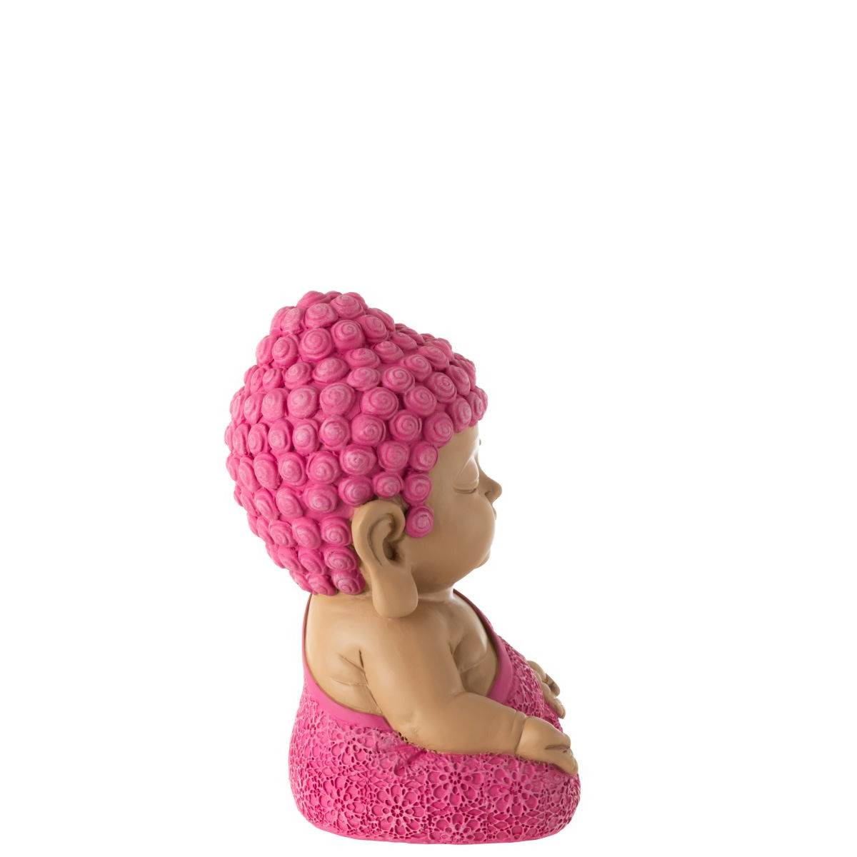 J-Line - Statuette Moine Zen "Toby" 19cm Rose - Image 2