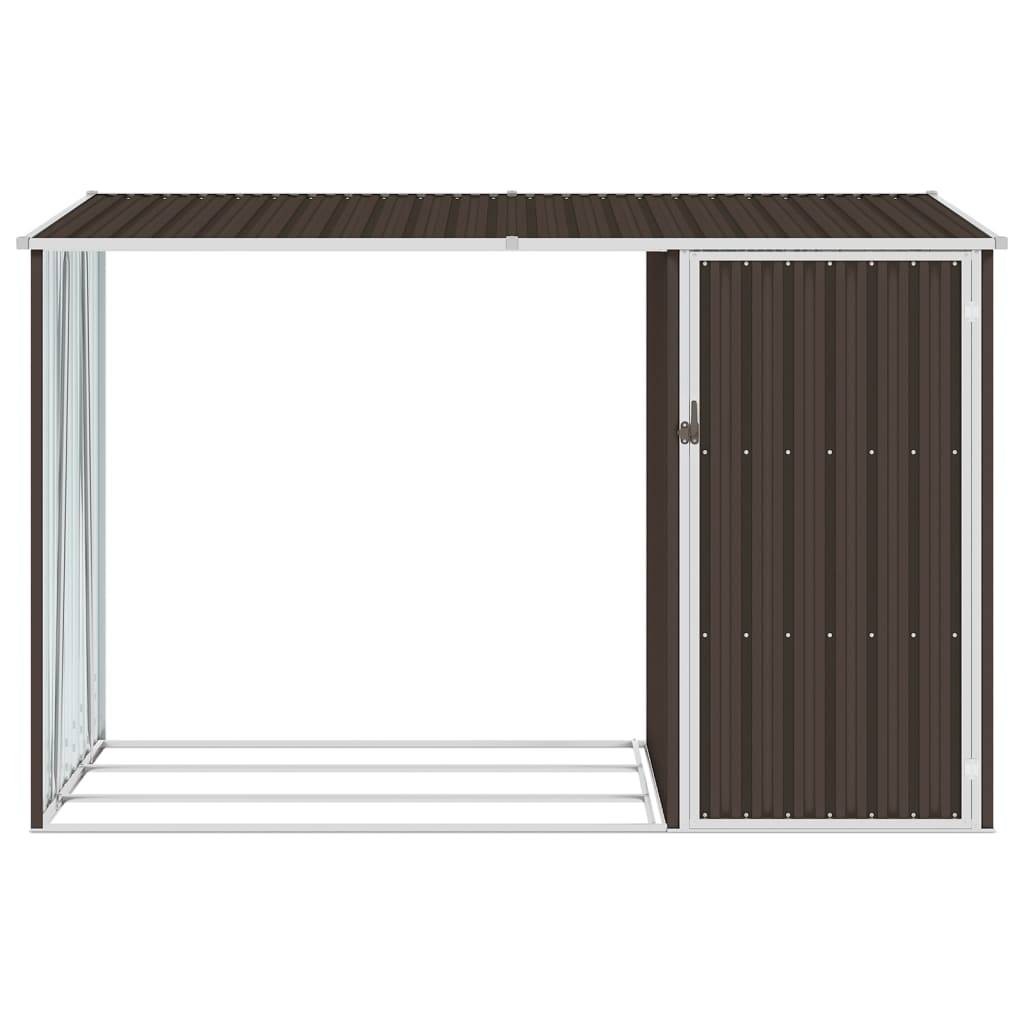 Maison Chic - Abri à bois 2.4m² - Abri de jardin Marron 245x98x159 cm Acier galvanisé MAISON CHIC - Image 1