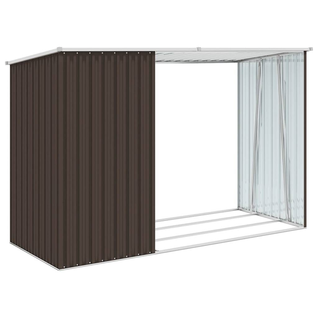 Maison Chic - Abri à bois 2.4m² - Abri de jardin Marron 245x98x159 cm Acier galvanisé MAISON CHIC - Image 3