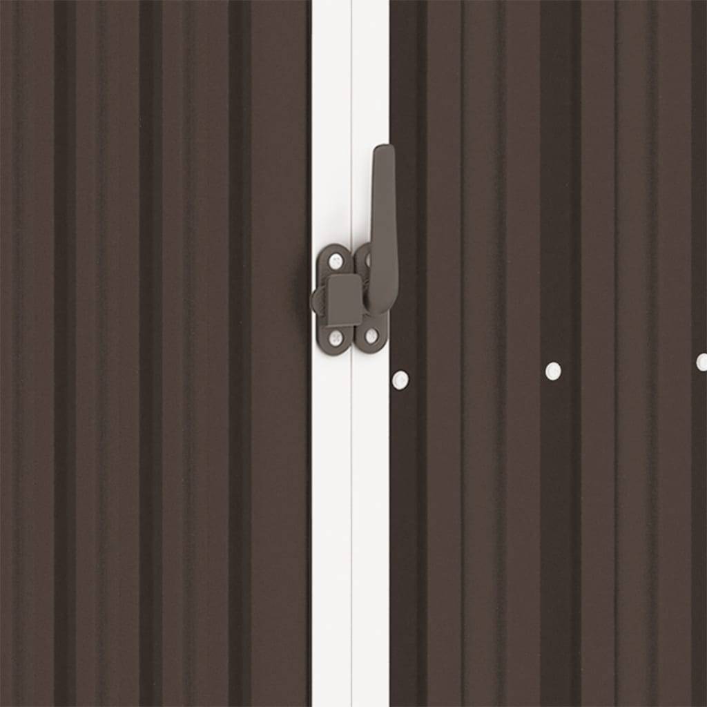 Maison Chic - Abri à bois 2.4m² - Abri de jardin Marron 245x98x159 cm Acier galvanisé MAISON CHIC - Image 5