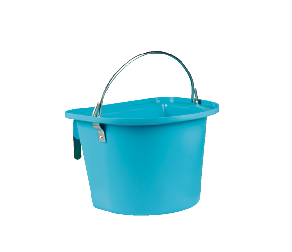 Mangeoire turquoise avec anse et crochets de suspension - Image 1
