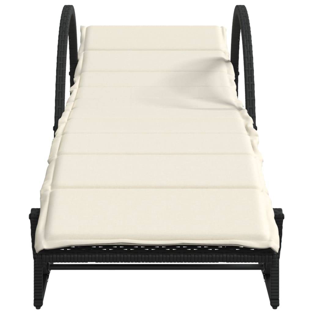 ComfortXL - 2 Transats Résine Noire avec Accoudoirs Coussins Écru Dossier Réglable – ComfortXL Outdoor Living - Image 4