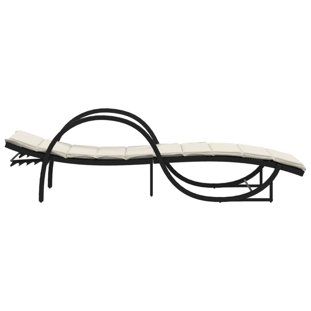 ComfortXL - 2 Transats Résine Noire avec Accoudoirs Coussins Écru Dossier Réglable – ComfortXL Outdoor Living - Image 5