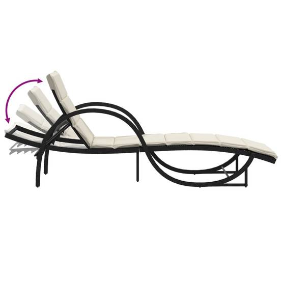 ComfortXL - 2 Transats Résine Noire avec Accoudoirs Coussins Écru Dossier Réglable – ComfortXL Outdoor Living - Image 7