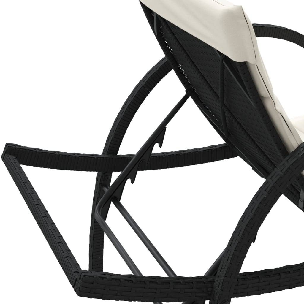 ComfortXL - 2 Transats Résine Noire avec Accoudoirs Coussins Écru Dossier Réglable – ComfortXL Outdoor Living - Image 8
