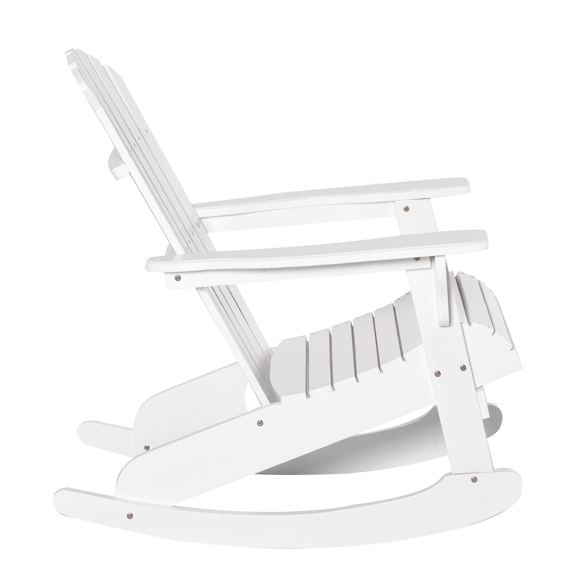 Chaise de jardin Adirondack, fauteuil à bascule, fauteuil de jardin, mobilier de jardin, chaise de balcon, blanche, 77 x 94 x 97 cm - Image 2