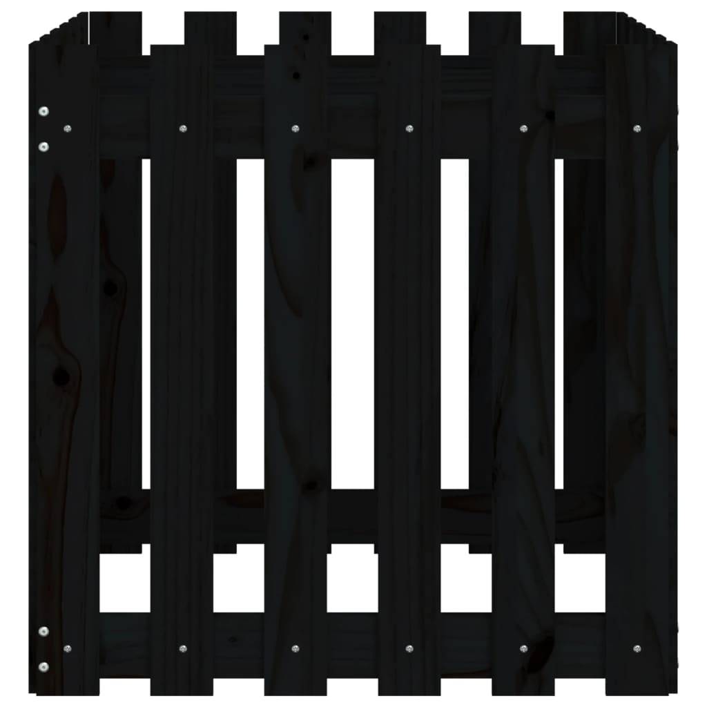 Vidaxl - Jardinière avec design de clôture noir 60x60x60 cm pin massif vidaXL 832459 - Image 7