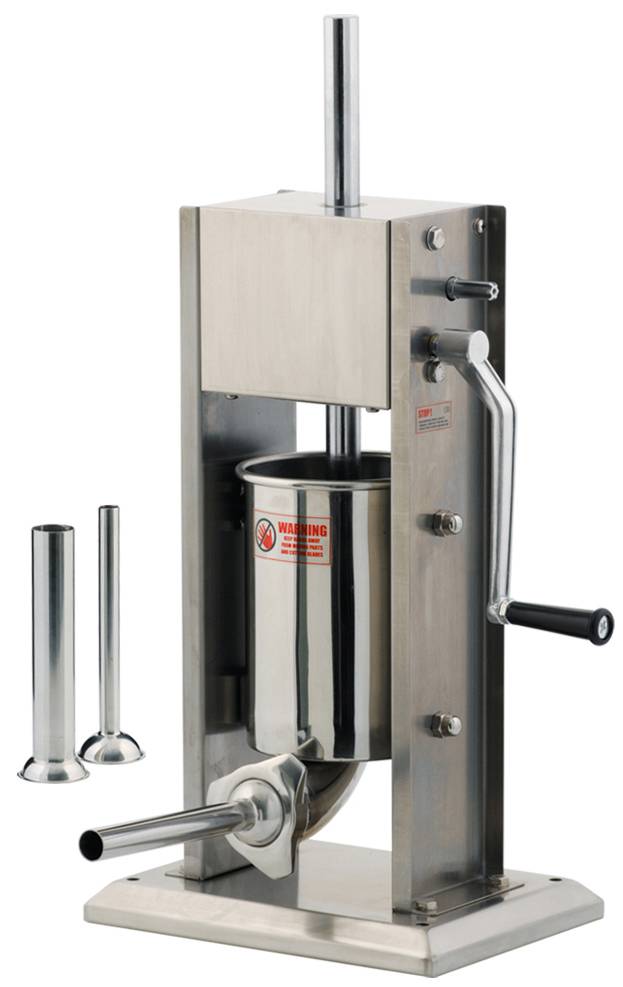 Poussoir à saucisses manuel vertical inox - 3 L - 3 embouts - à crémaillère - Louis Tellier