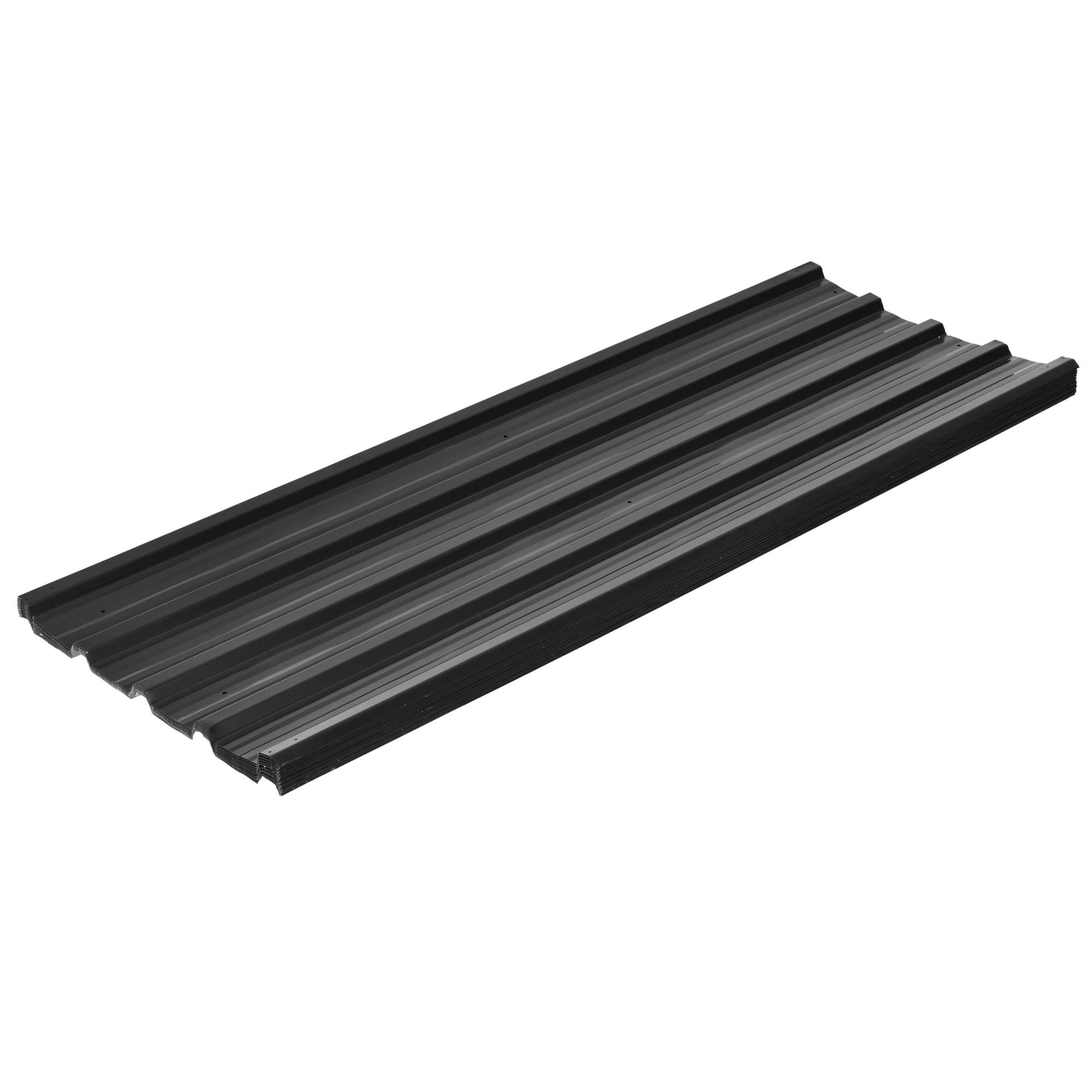 Lot 12 panneaux toit acier galvanisé 7m² abri outils remise 129x45cm gris foncé - Image 2