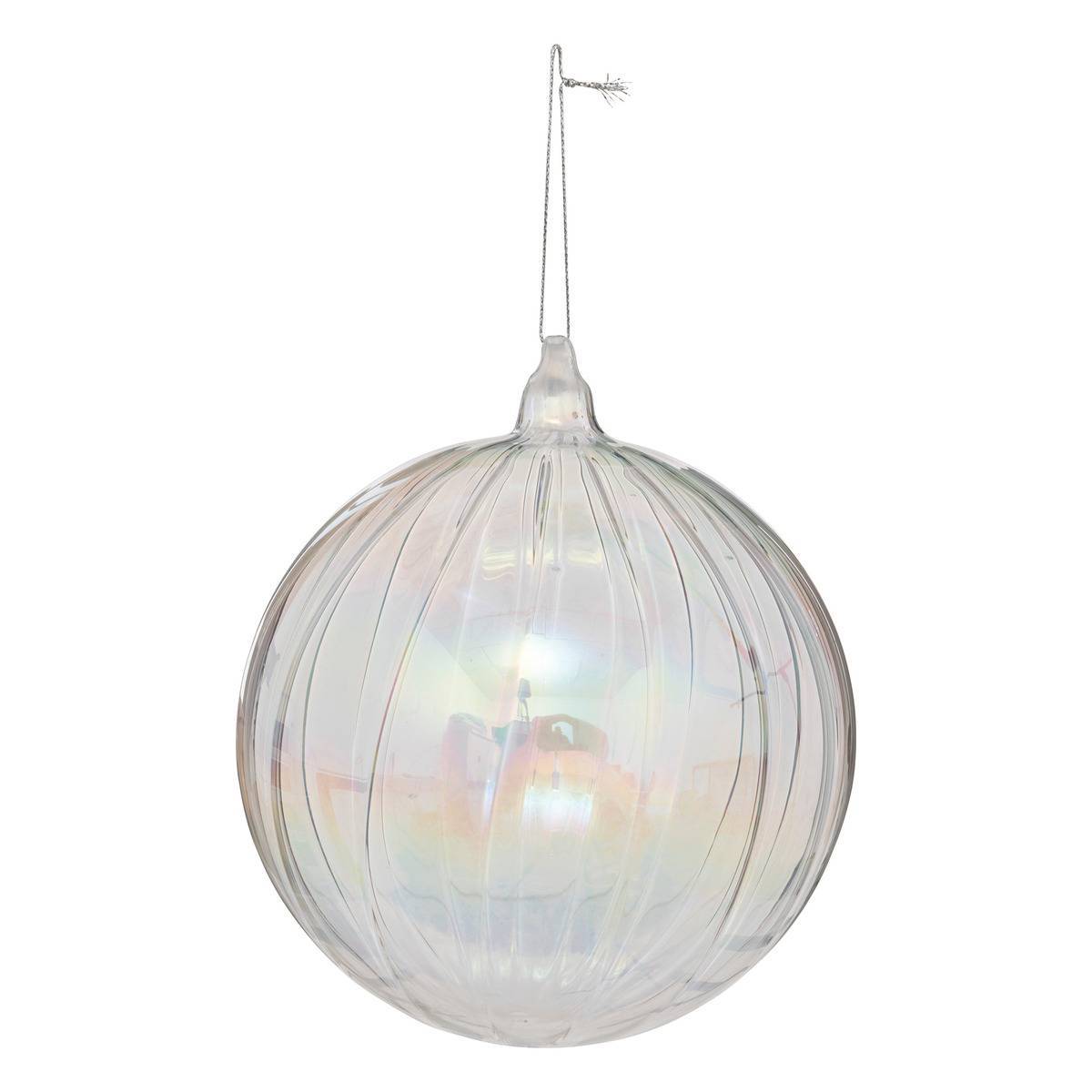 Fééric Lights & Christmas - Boule de Noël "Souffle polaire" transparente en verre D14cm - Feeric Lights & Christmas - Image 1