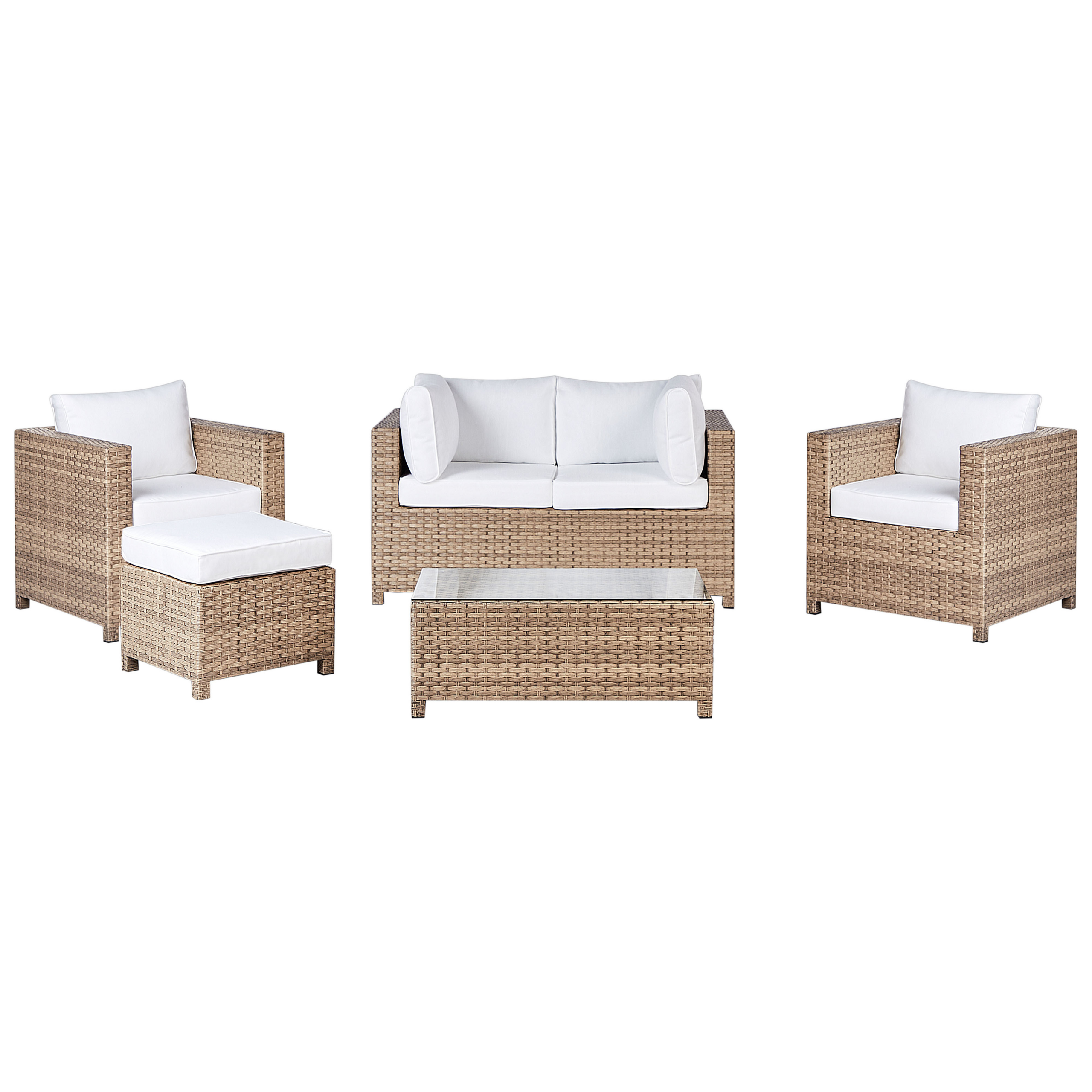 Beliani - Set de jardin, 4 Personnes Polyrotin Blanc cassé MILANO - Beliani - Image 1